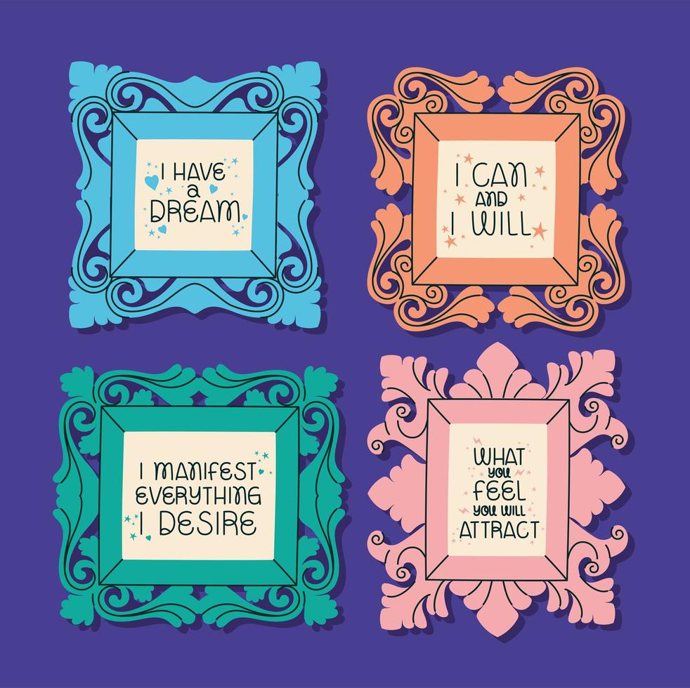 four inspiration affirmation vector