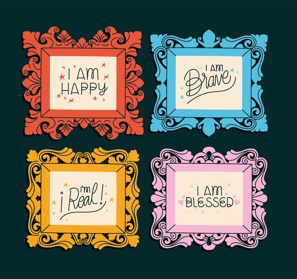 four inspiration statements vector