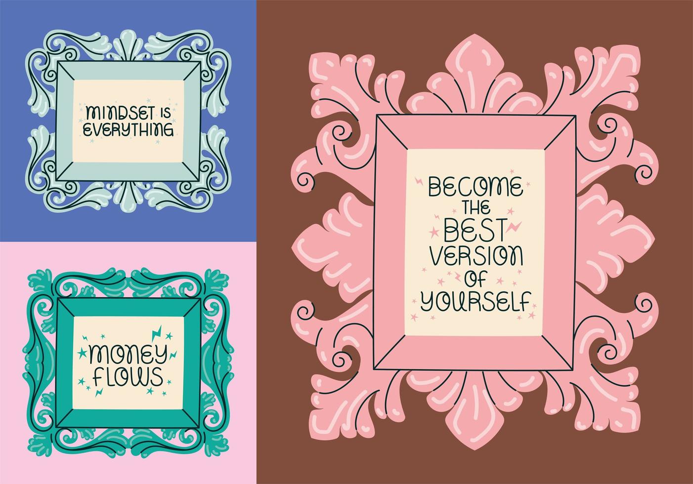 three inspiration statements vector