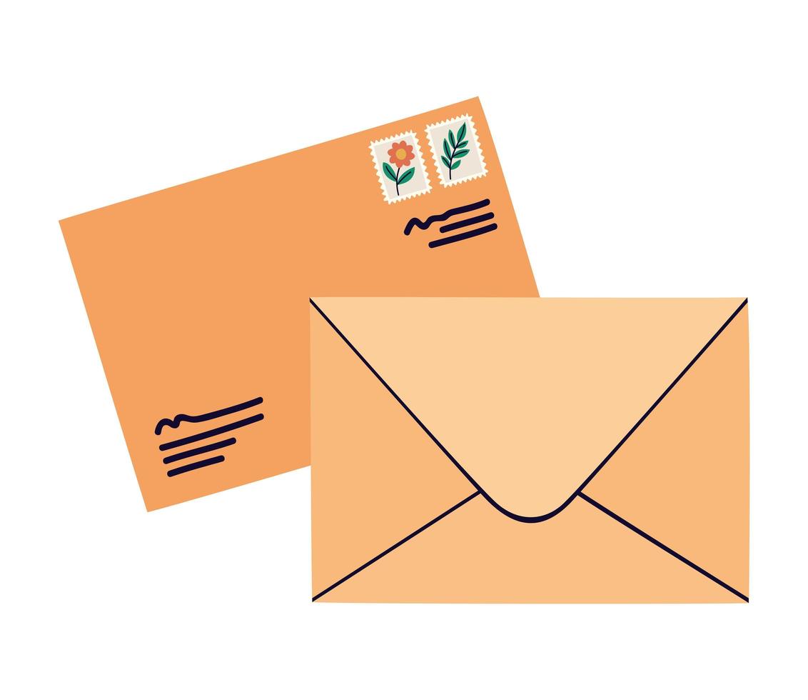 lovely envelopes design vector