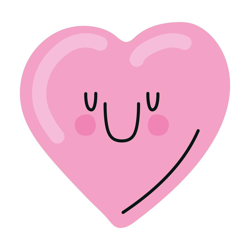 smiling pink heart vector