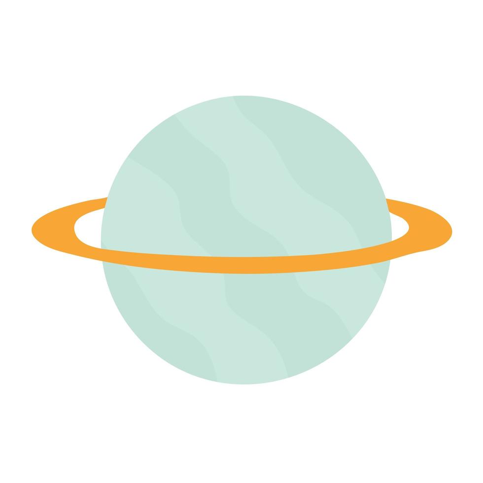 cute saturn with a pink color vector