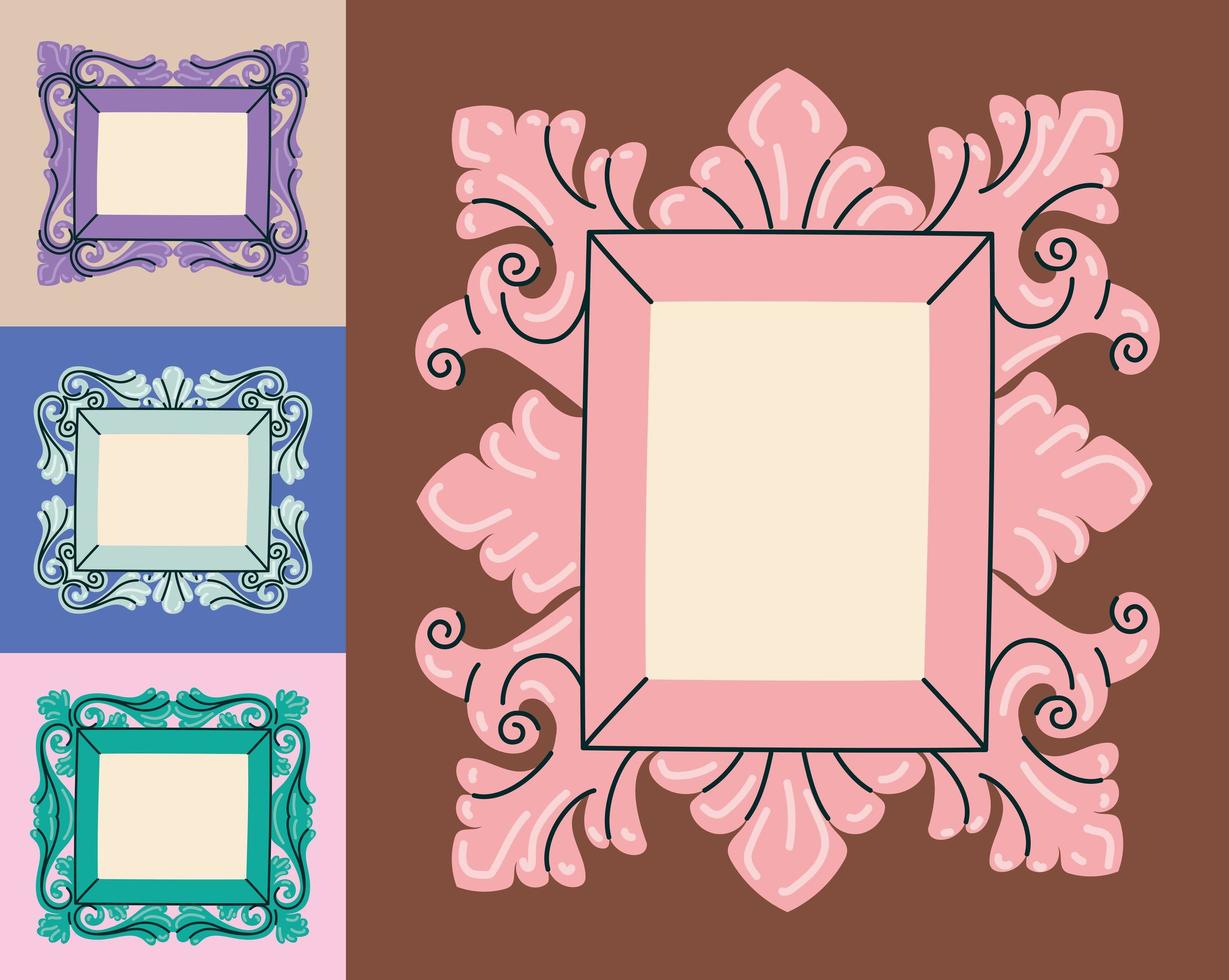 pretty colored frames vector