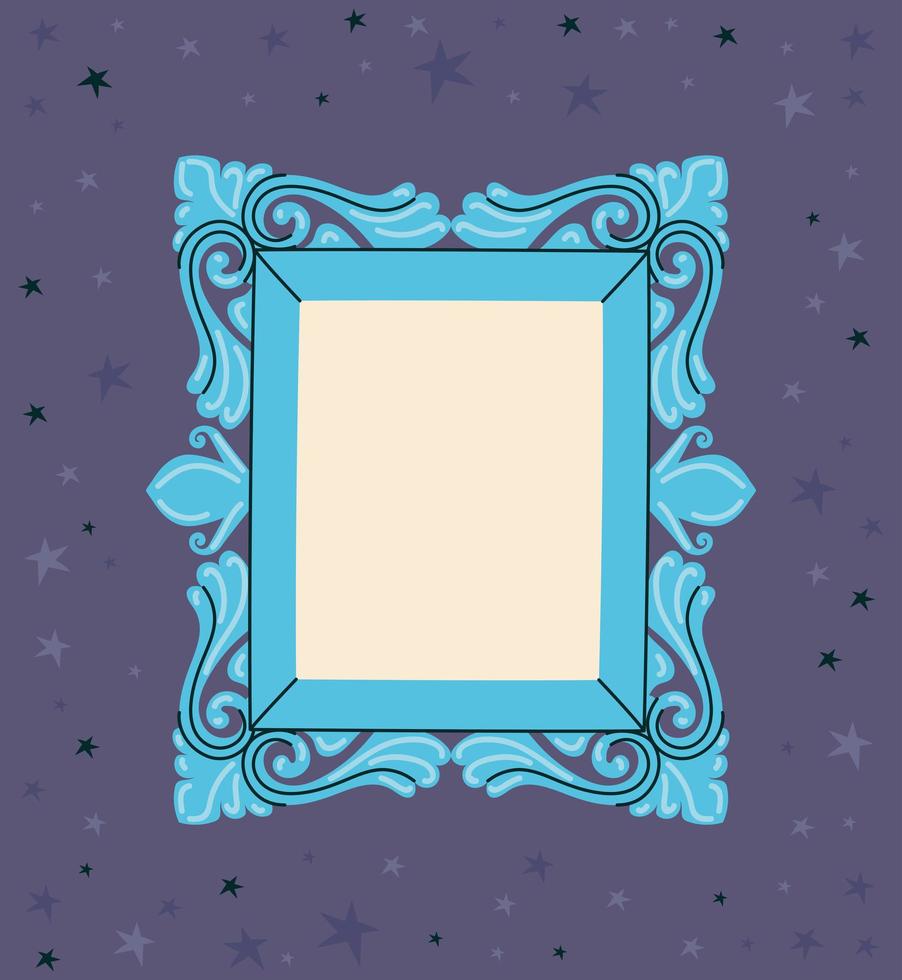 cute blue frame vector