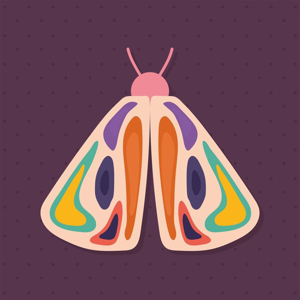 hand drawn butterfly with a purple background vector