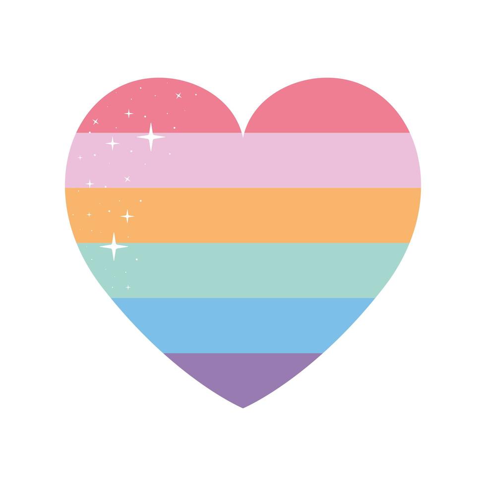 Corazón de orgullo lgbtq sobre un fondo blanco. vector