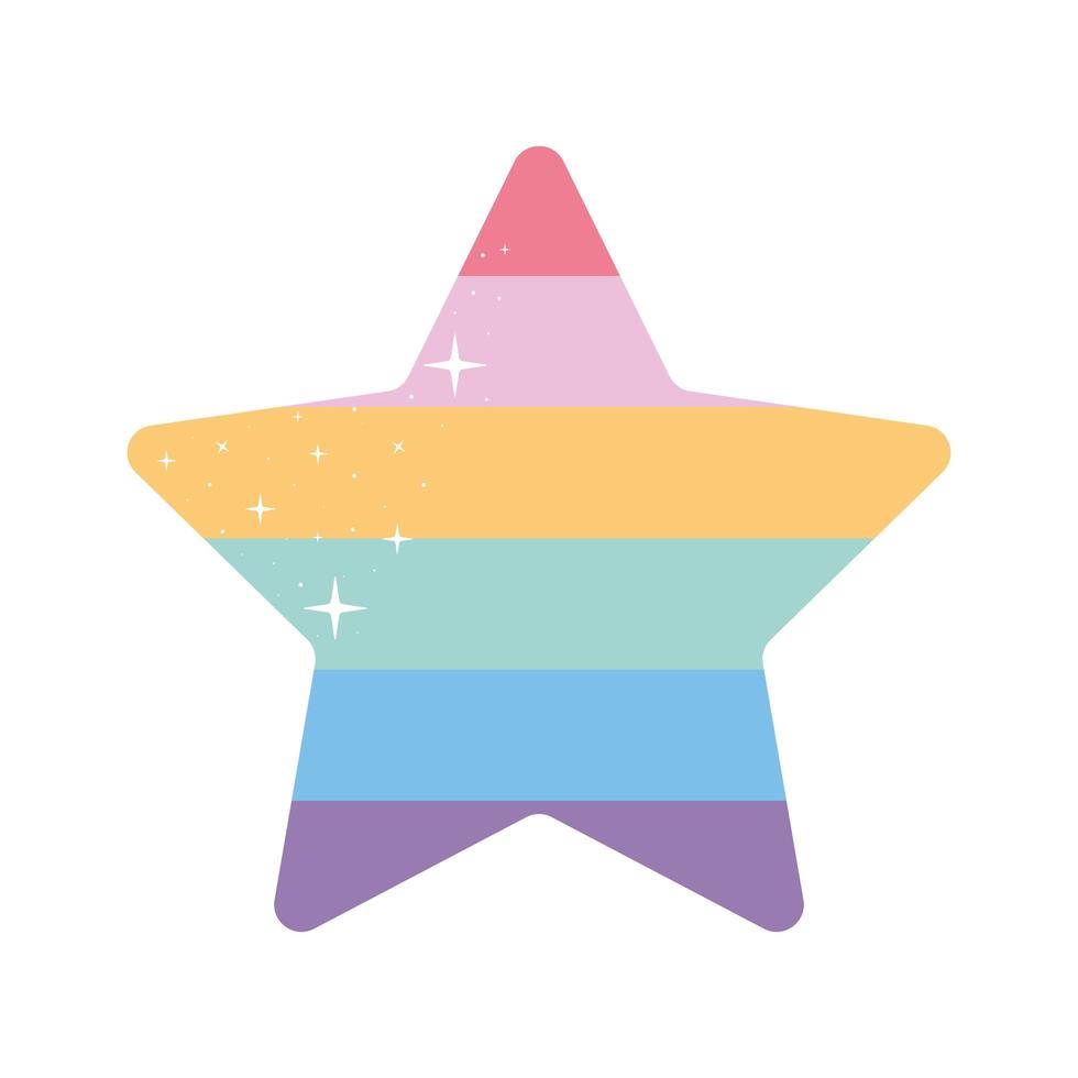 star with lgbtq pride colors vector