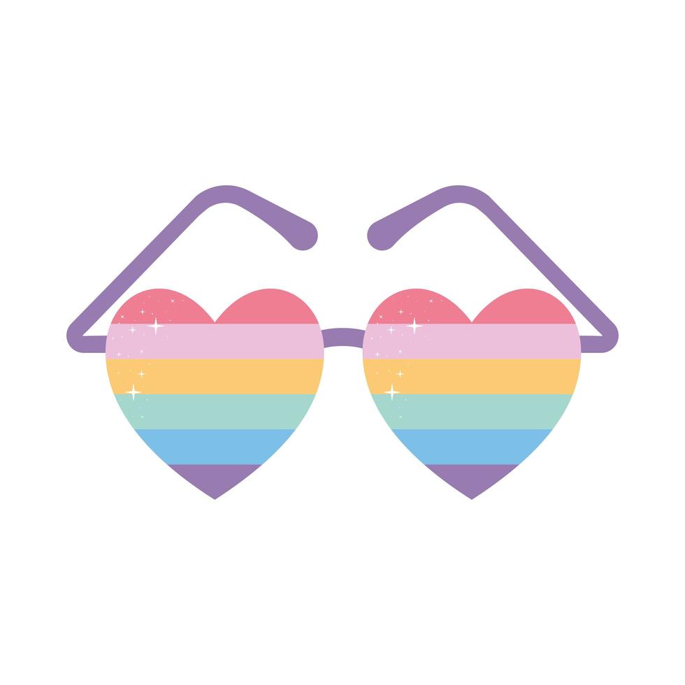 sunglasses with lgbtq pride colors vector