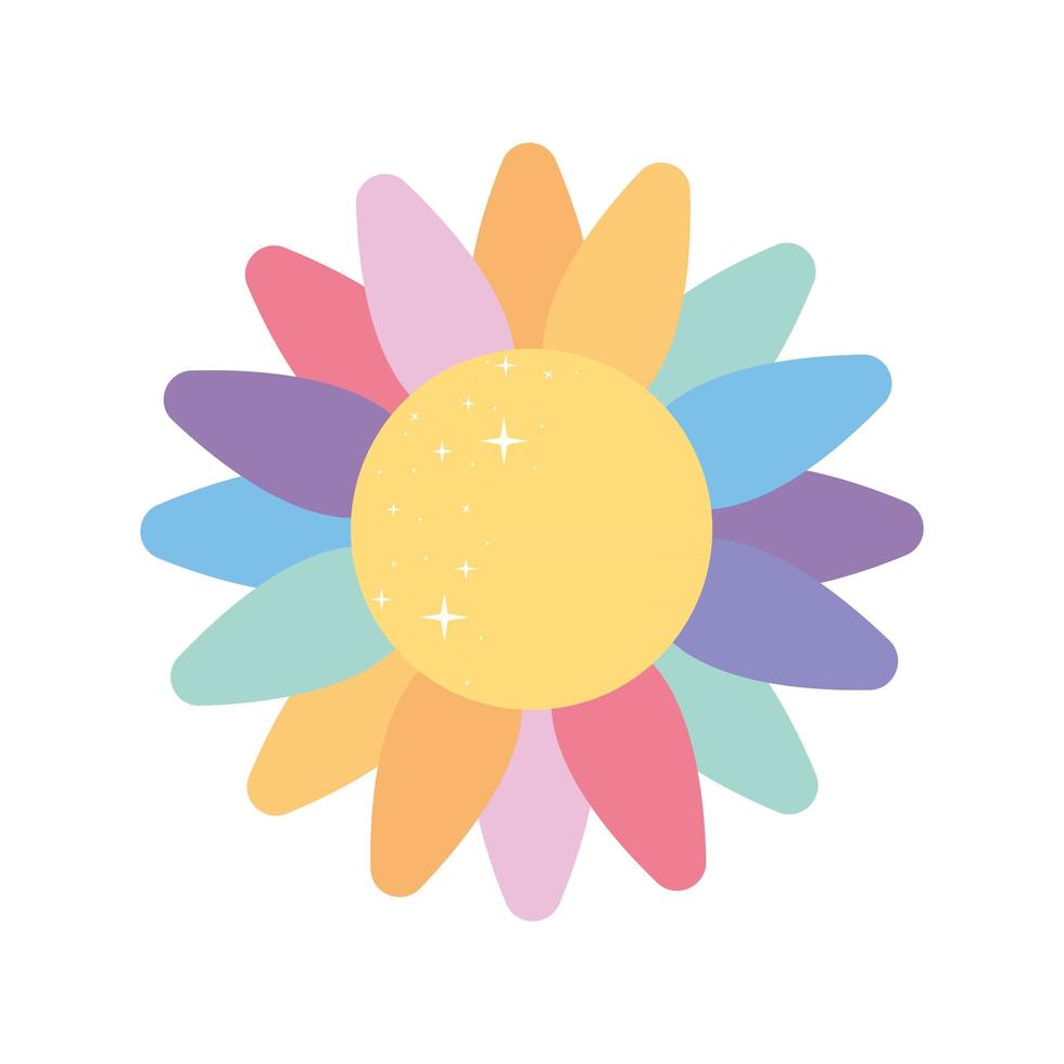 sunflower with lgbtq pride colors vector