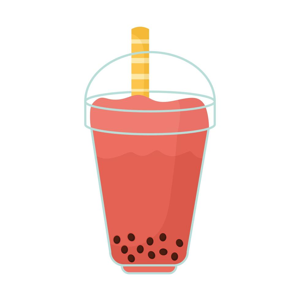 asian taiwanese drink with a red color and bubbles vector