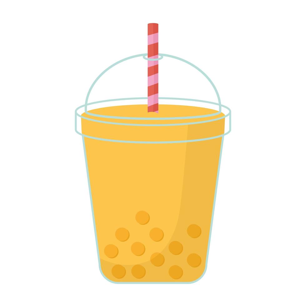 milkshake with a yellow color and bubbles vector