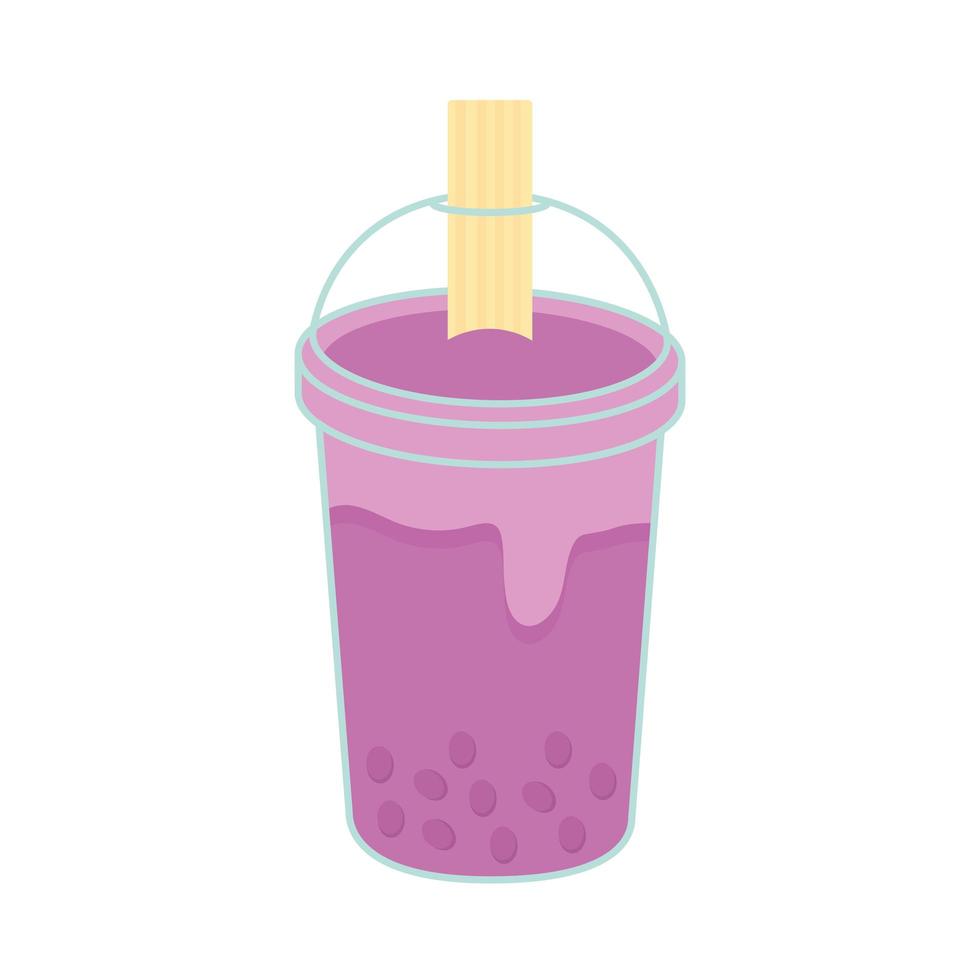 asian taiwanese drink with a purple color and bubbles vector