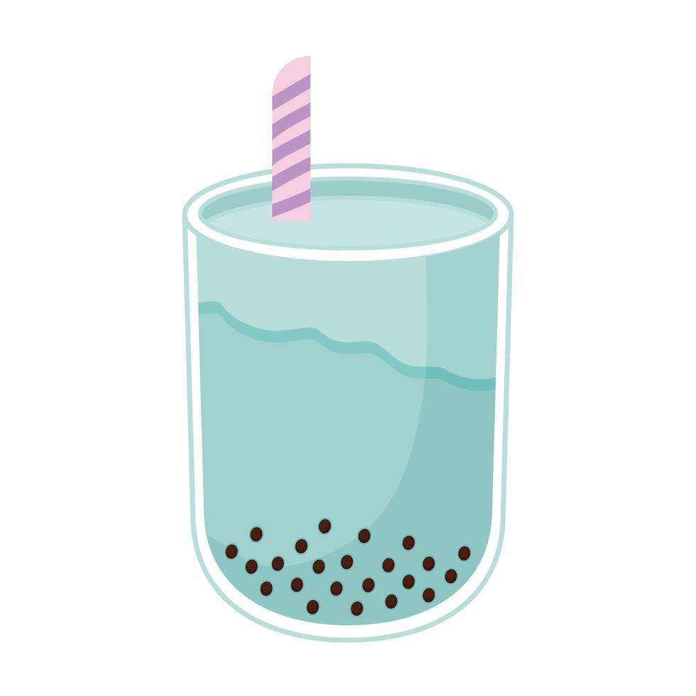 milkshake with a blue color and bubbles vector