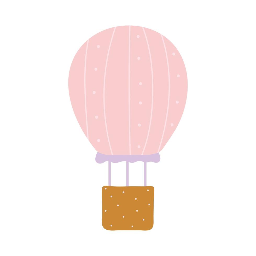 hot air balloon with a pink color vector