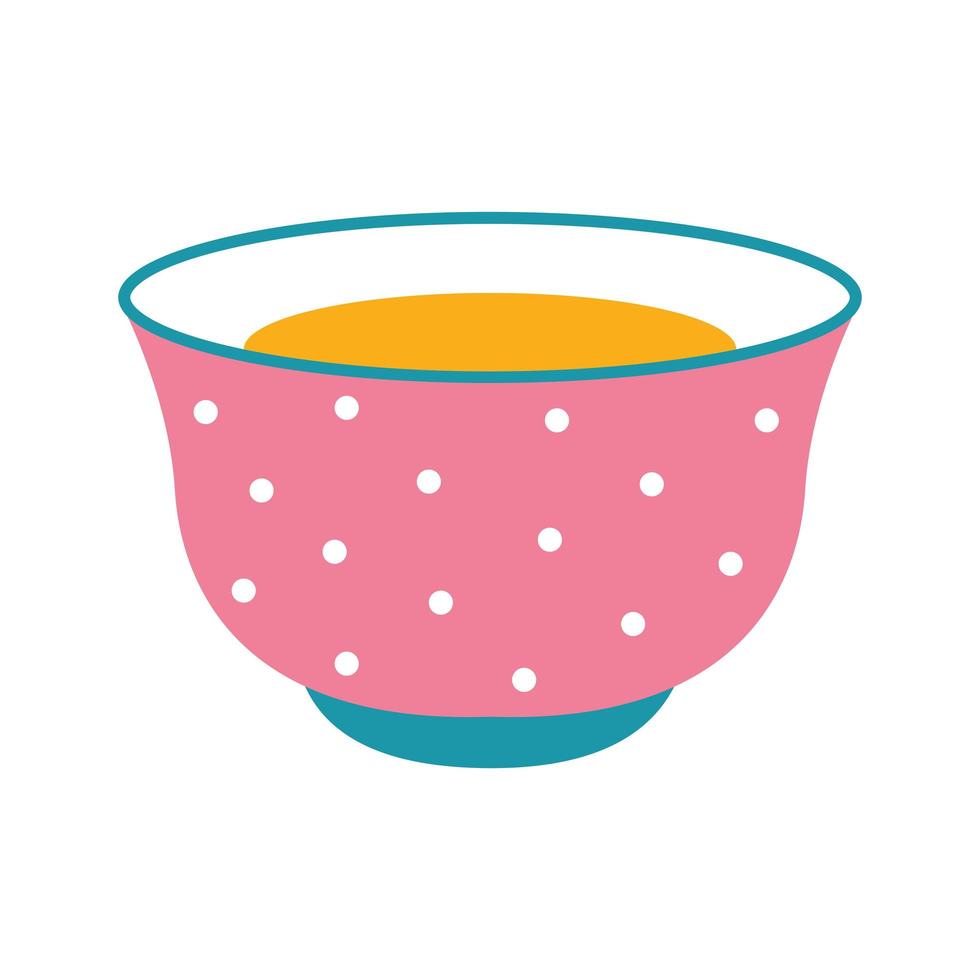 taza de té con un color rosa y puntos vector