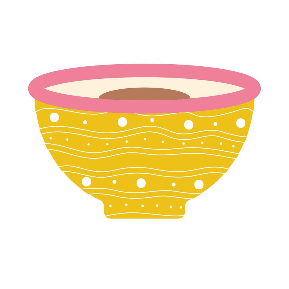 cup of tea with a yellow color and dots vector