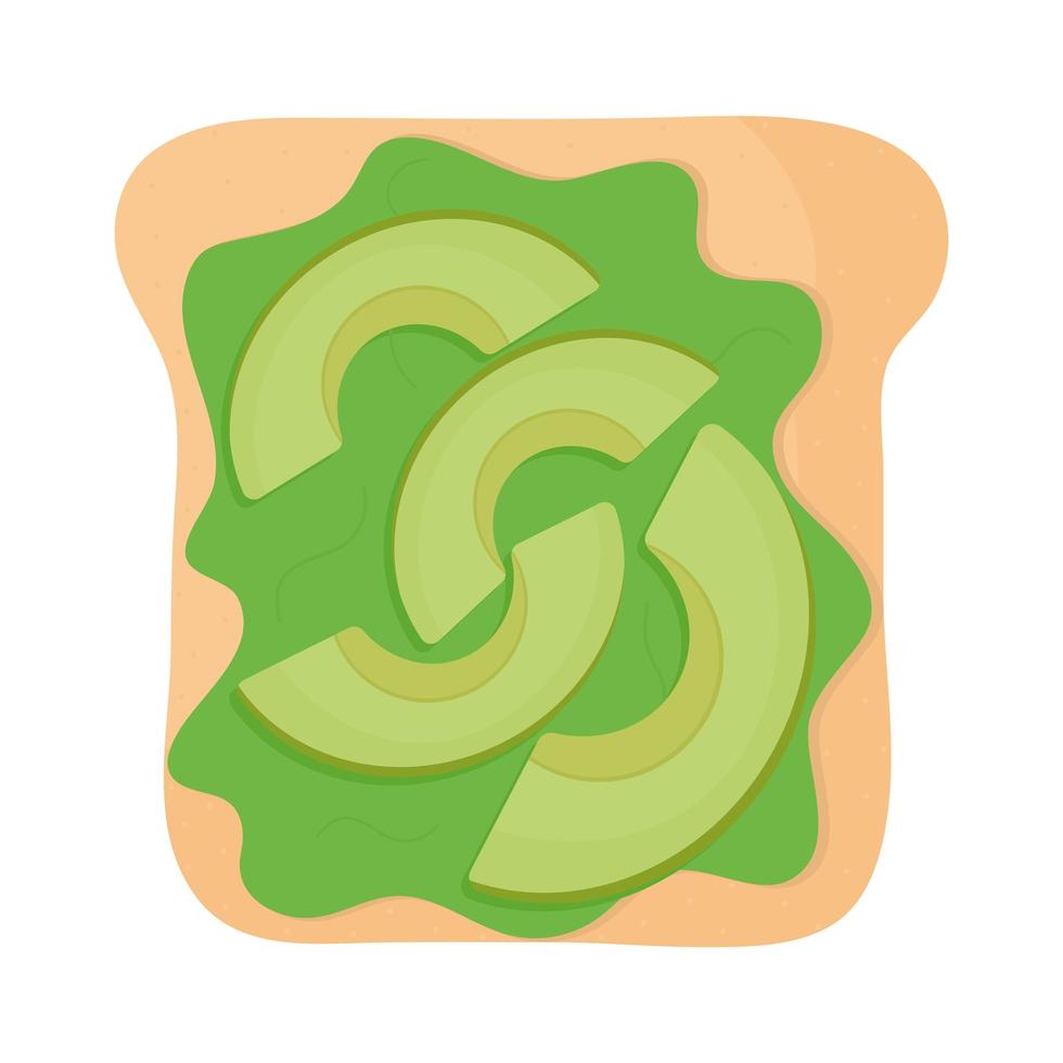bread with guacamole and avocados in the top of it vector