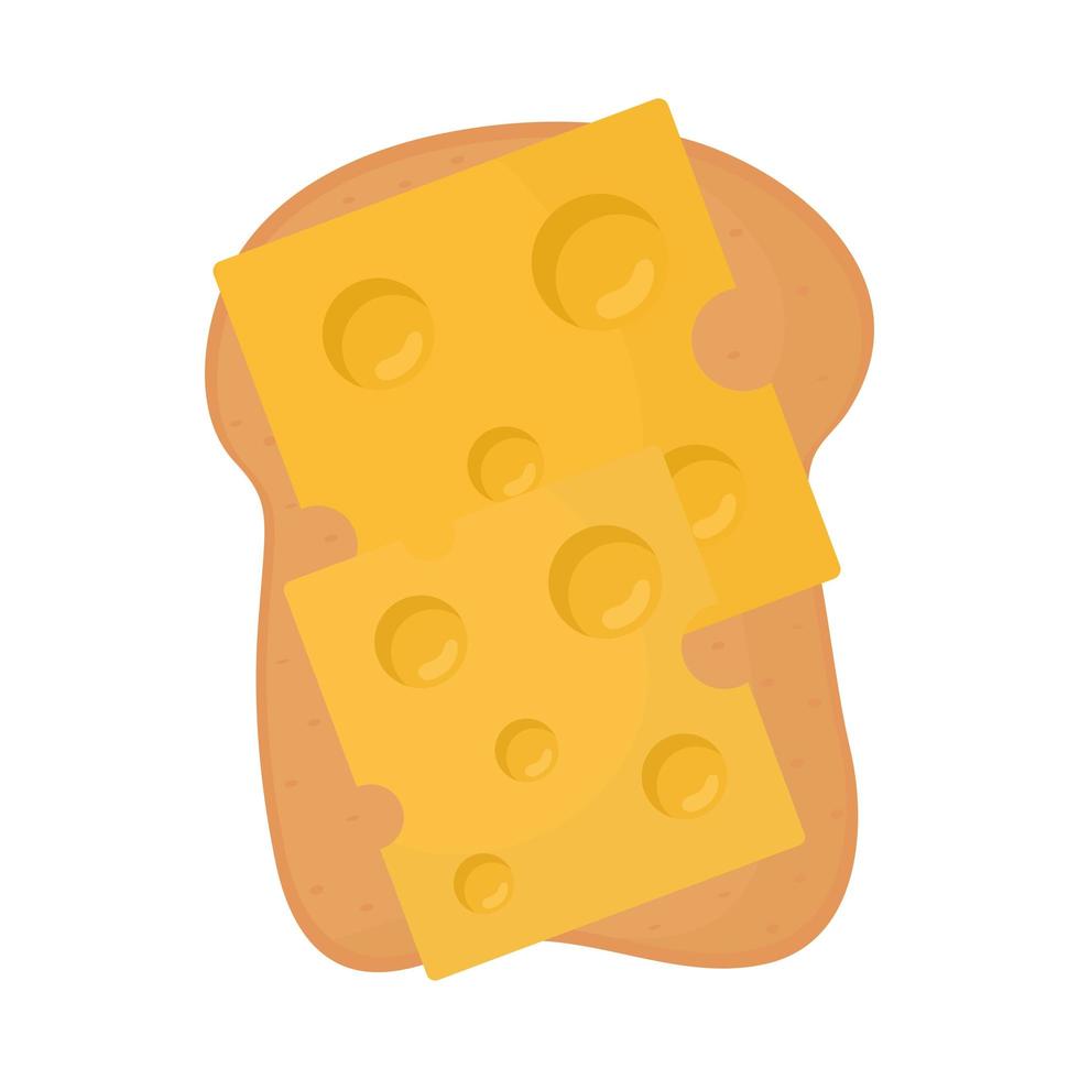 bread with cheese in the top of it vector