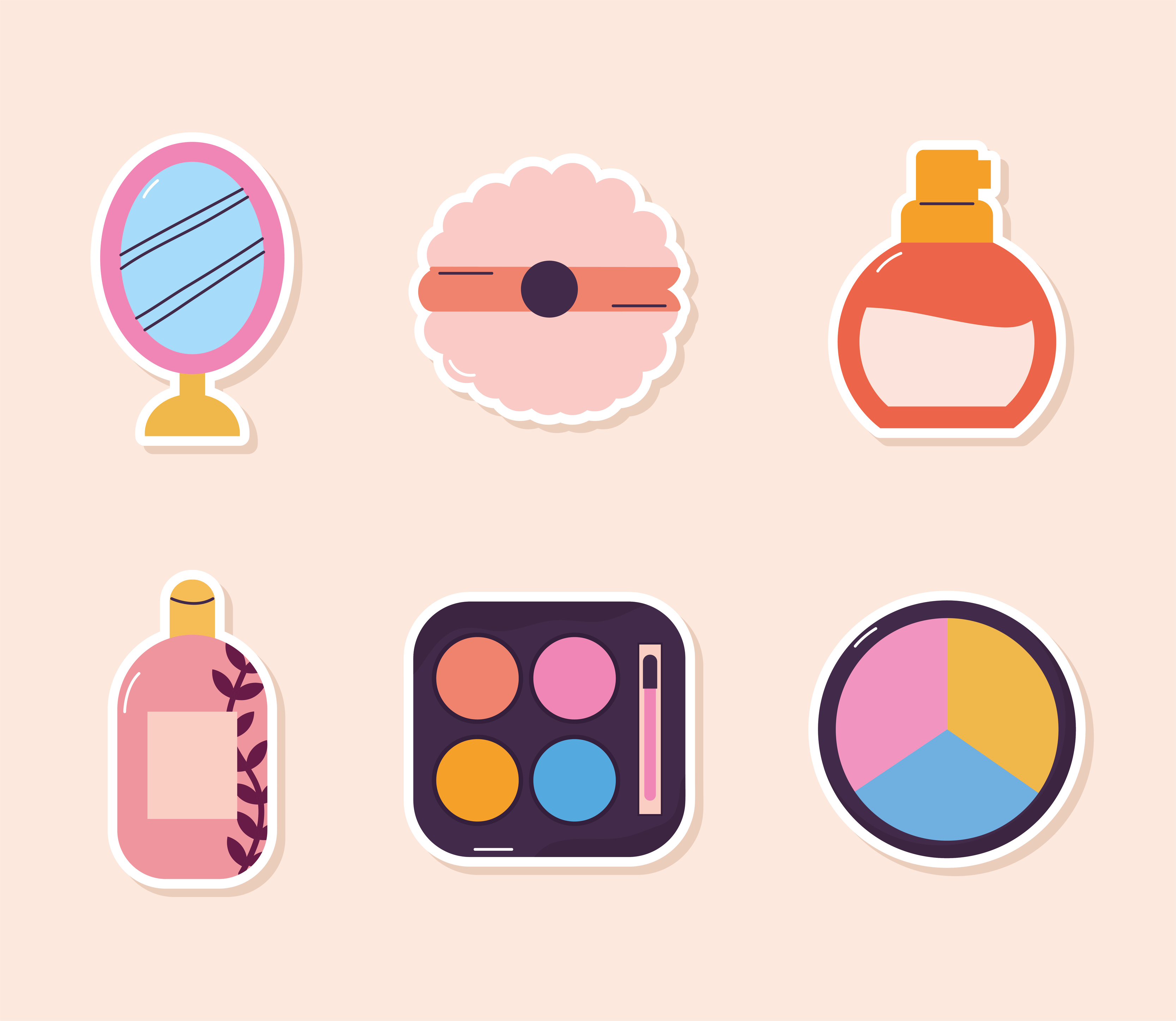 bundle of makeup icons on a baige background 4430800 Vector Art at Vecteezy