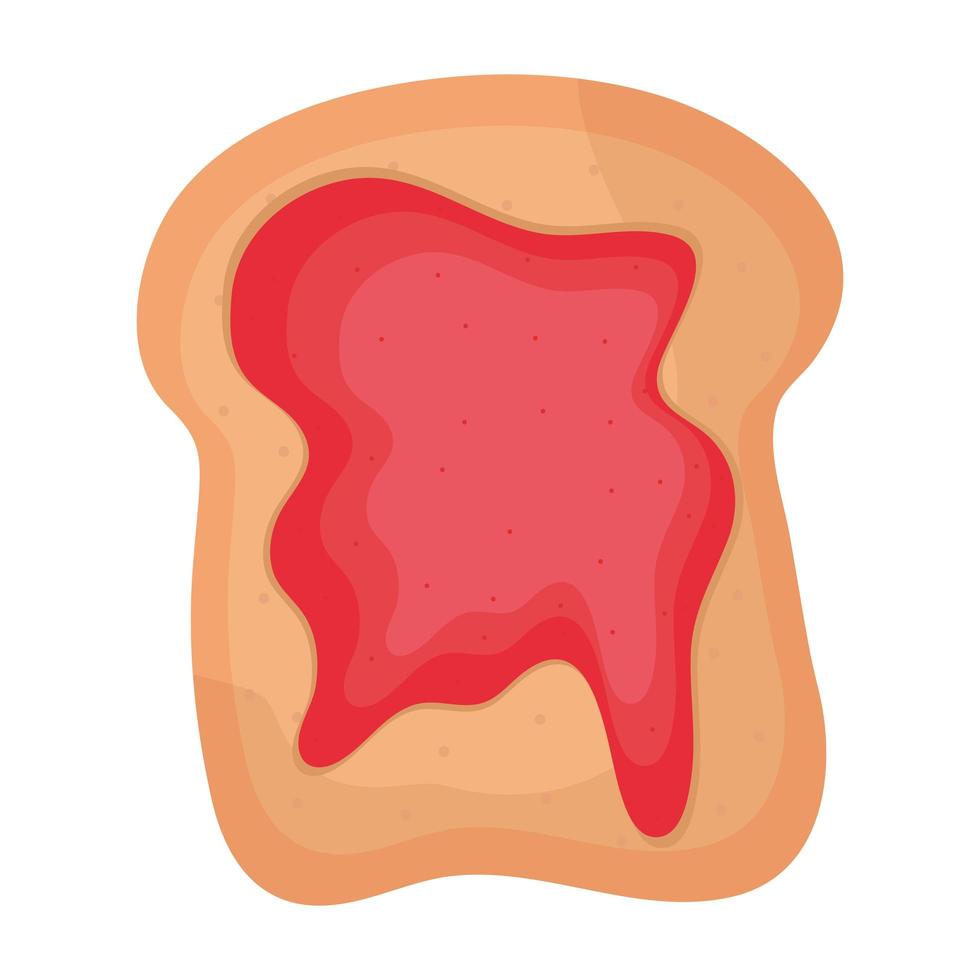 pan con gelatina de color rojo vector