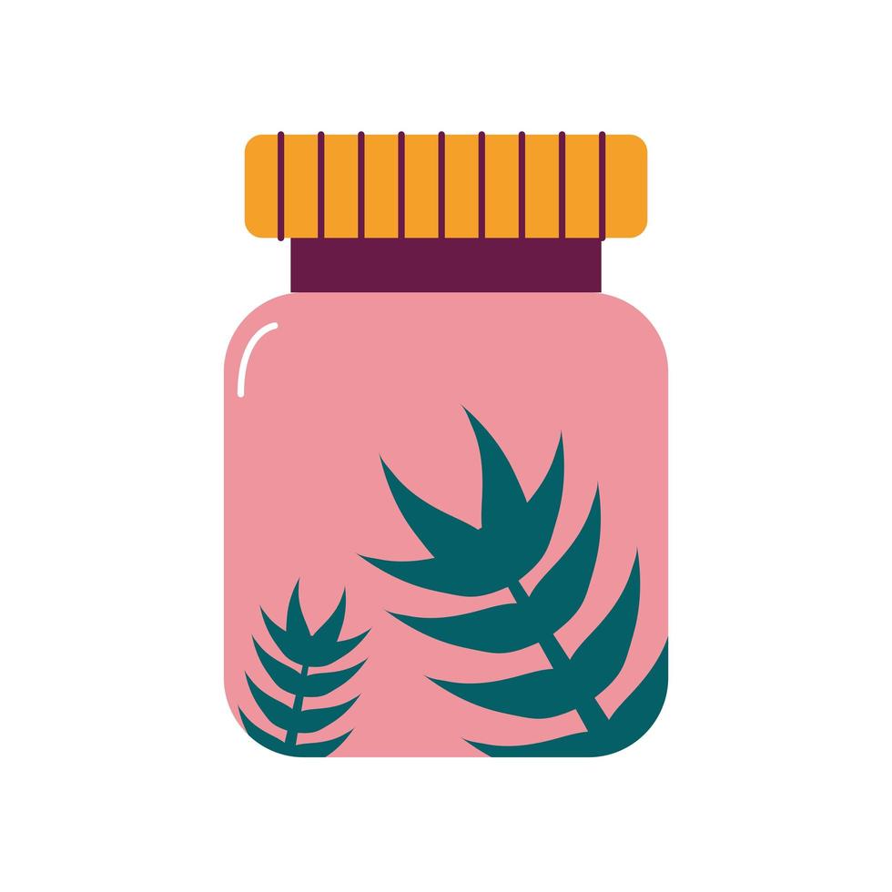 skin cream with a pink color and green leaves vector