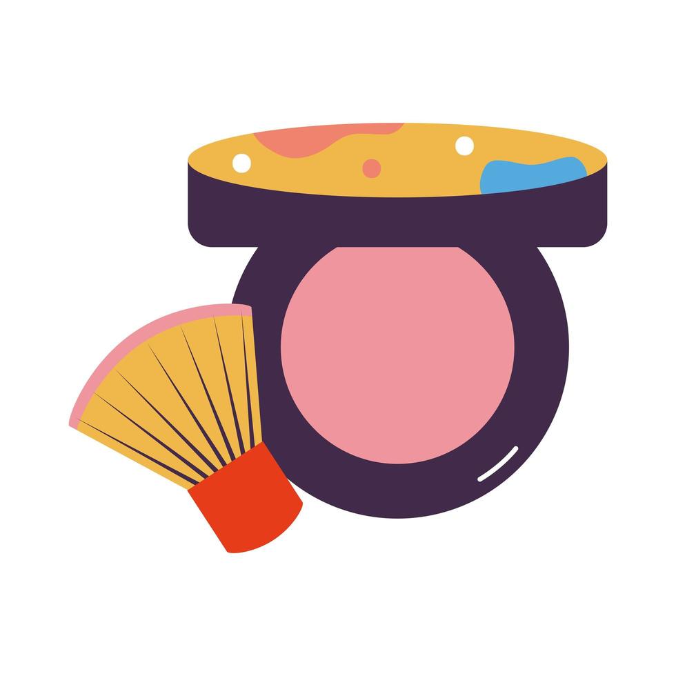 powder and fan shaped makeup brushes vector