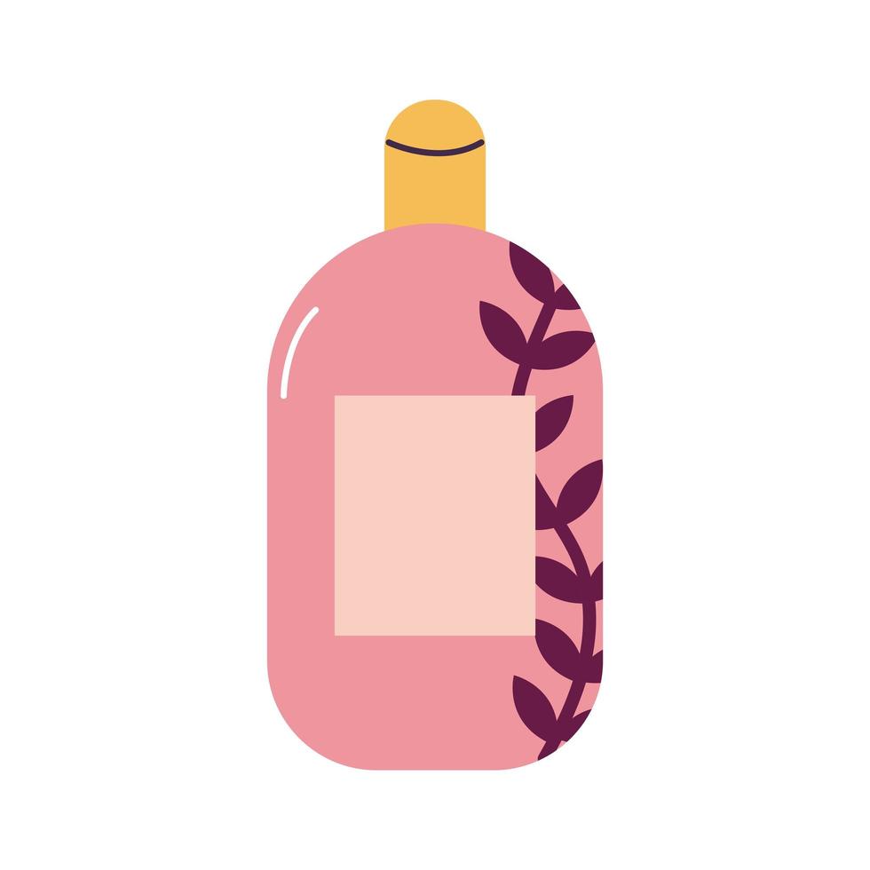 skin cream with a pink color and leaves vector