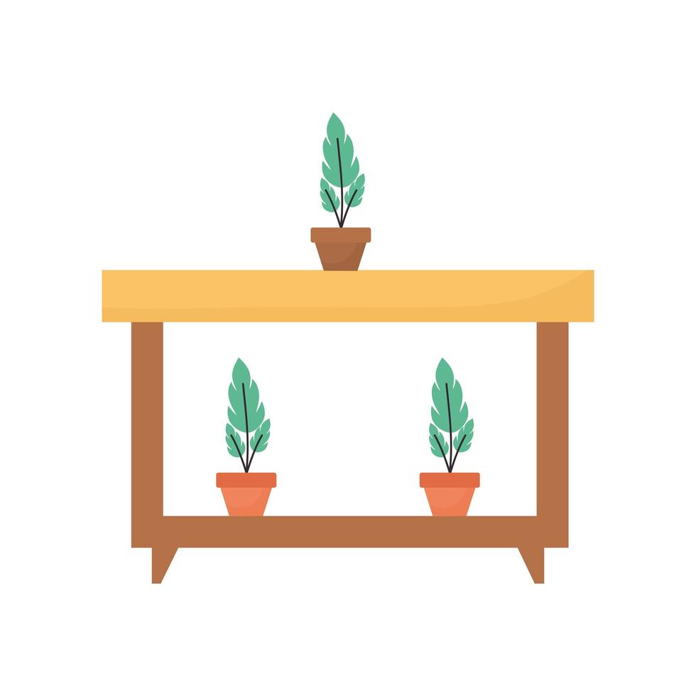 furniture with plants in it vector