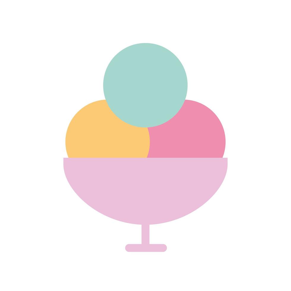 ice cream with balls in cup vector