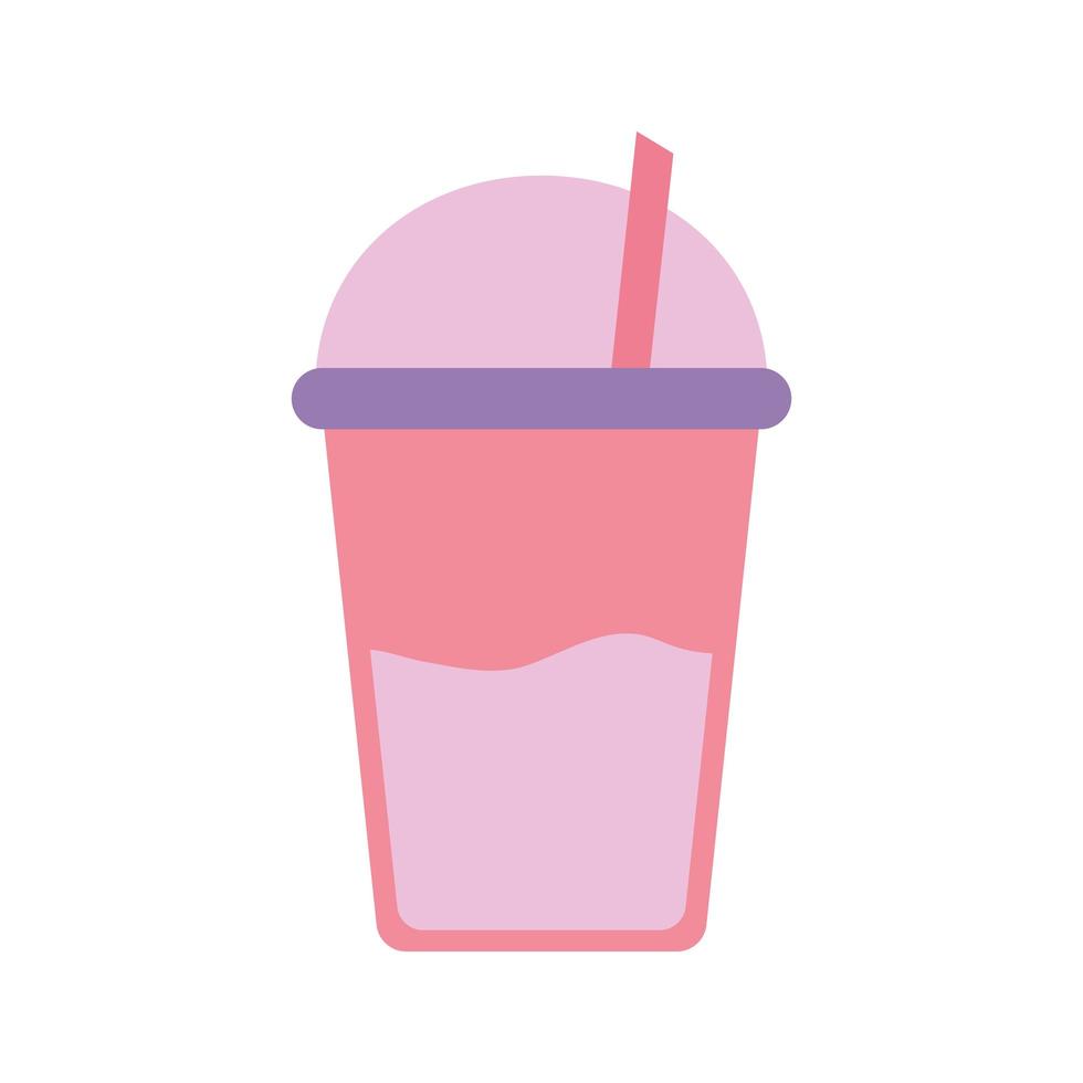 milk shake with a pink color vector