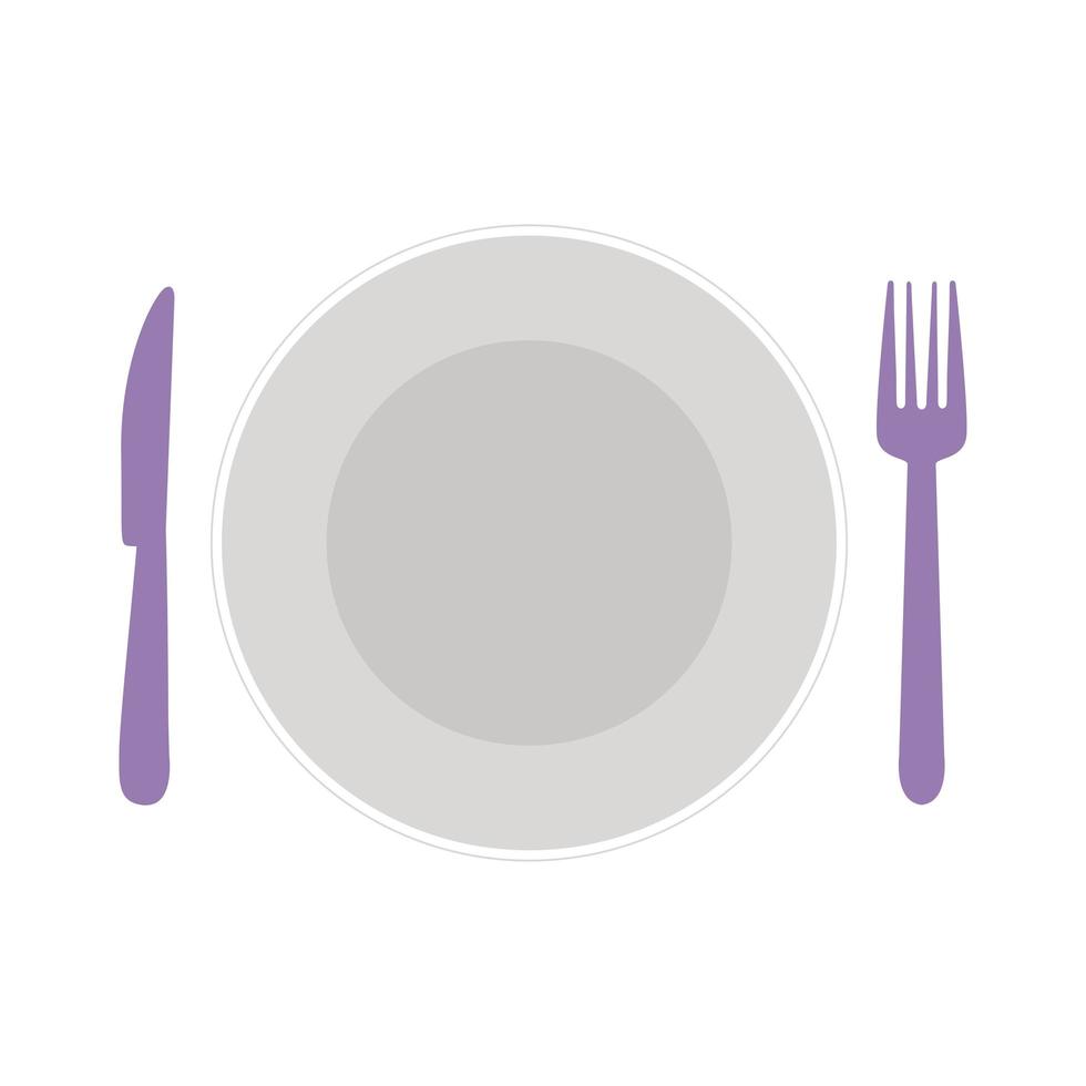 plate with knife and fork on the sides 4430963 Vector Art at Vecteezy