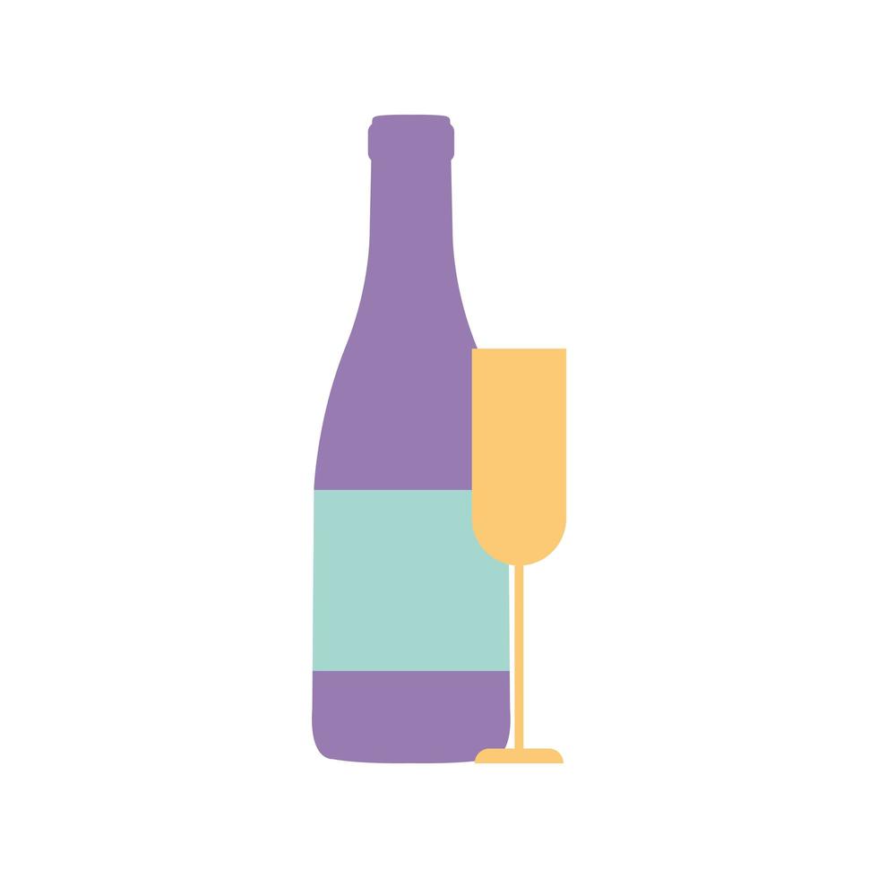 bottle of wine on a white background vector