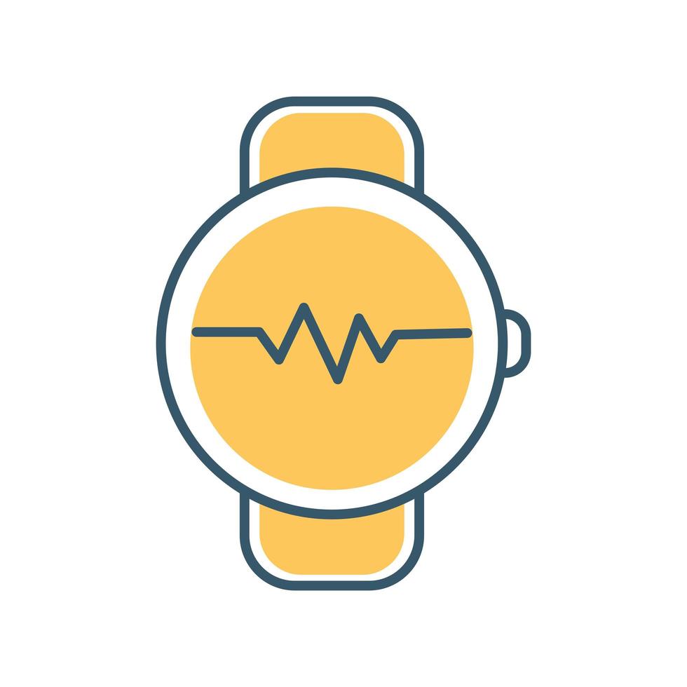 wrist watch with a yellow color vector