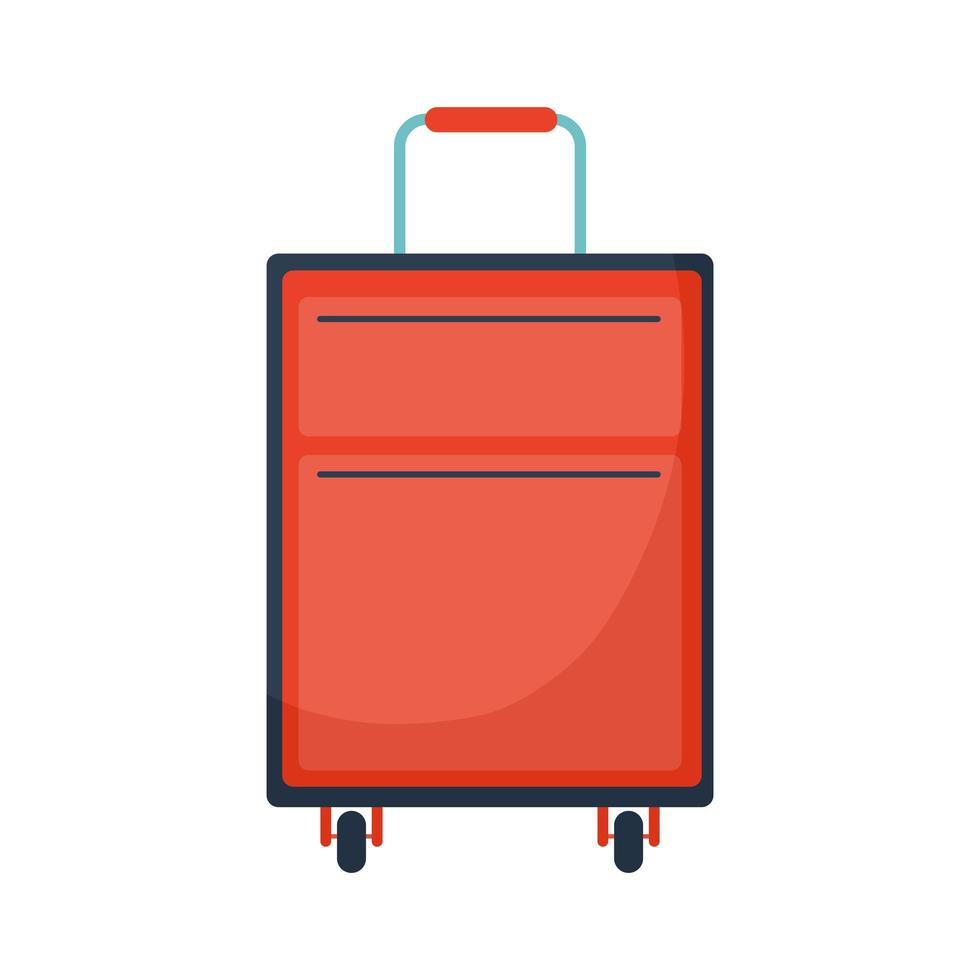 suitcase for travel with a red color vector