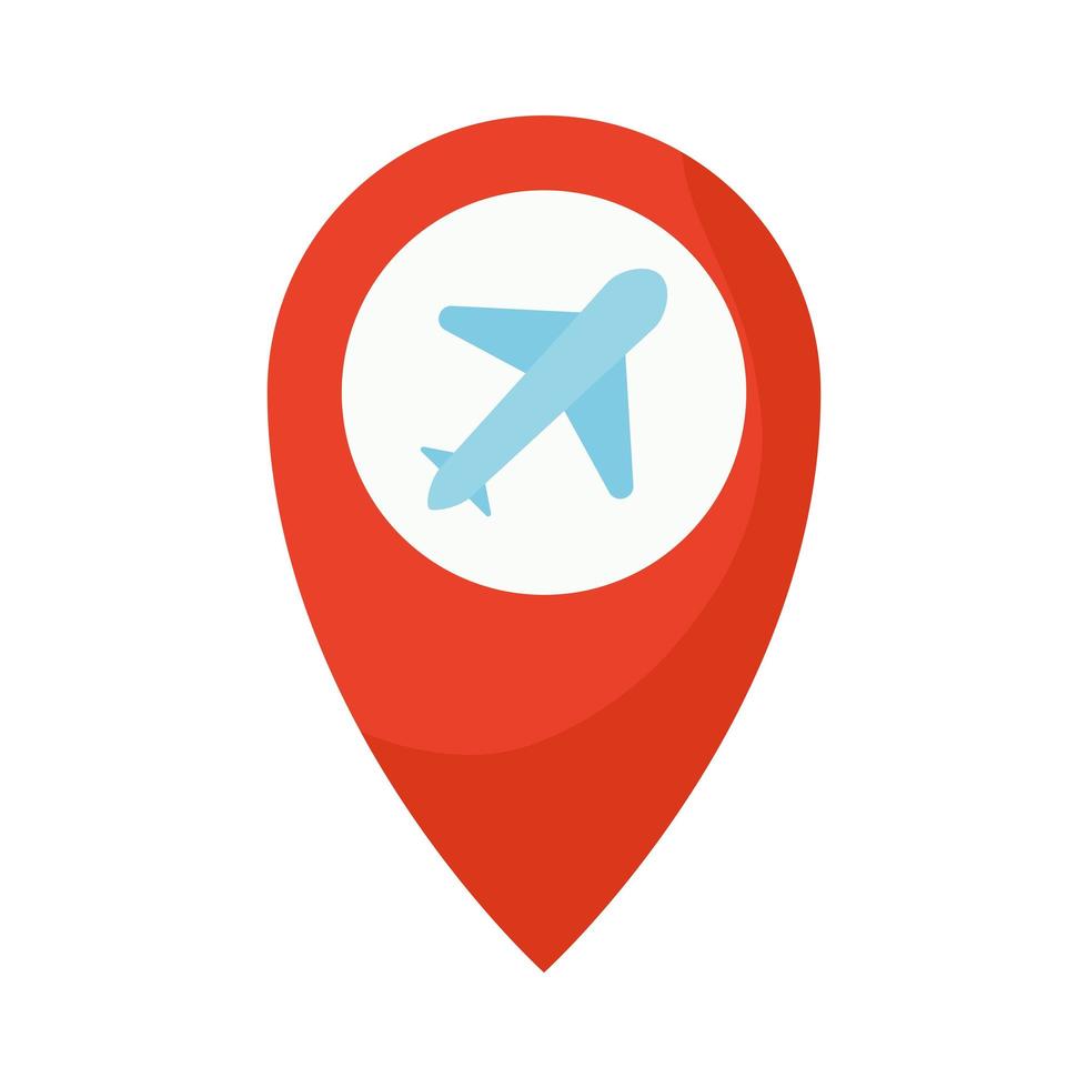 location mark with one airplane icon in it vector
