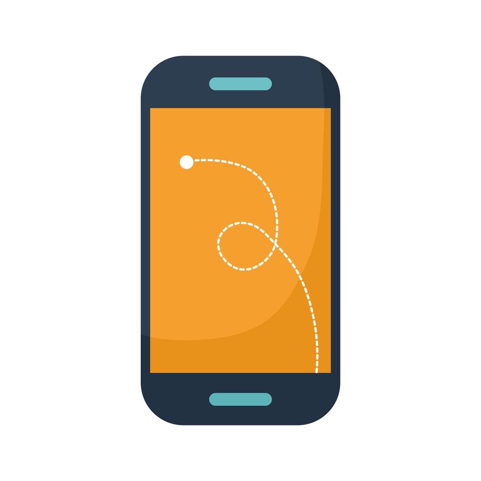 teléfono inteligente con pantalla naranja vector