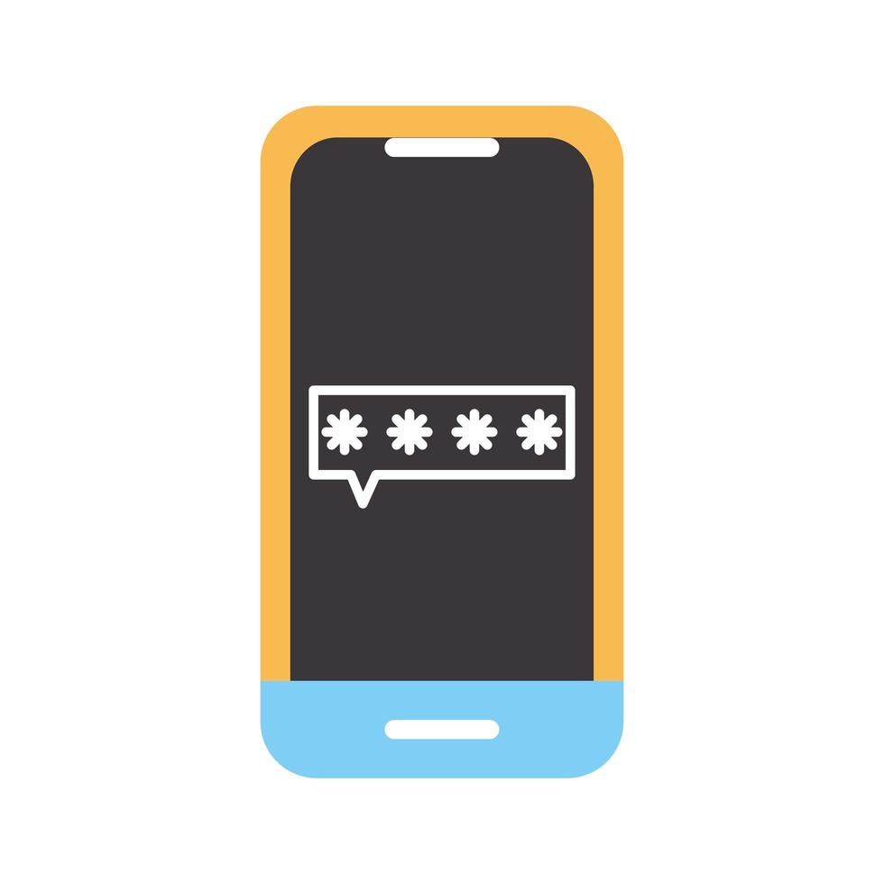 phone with a password on a white background vector