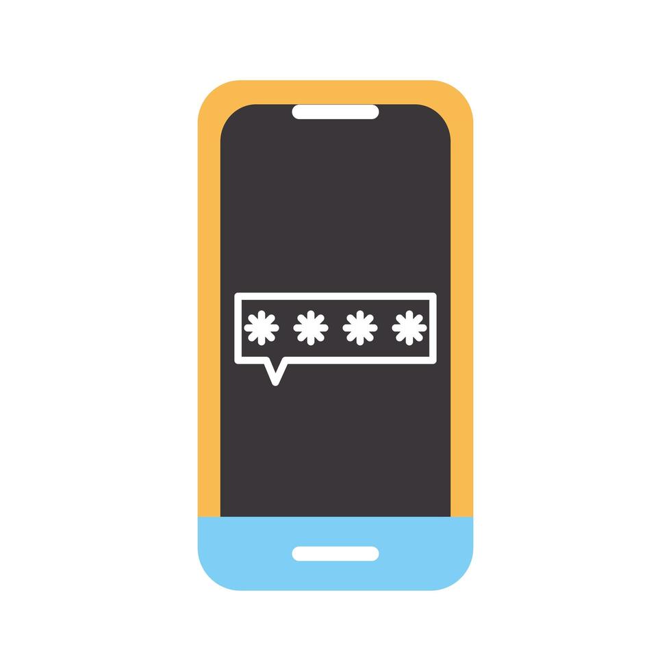 phone with a password on a white background vector