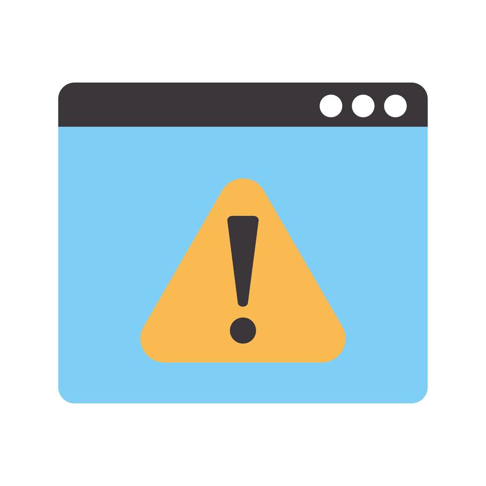 warning notice on a web page vector