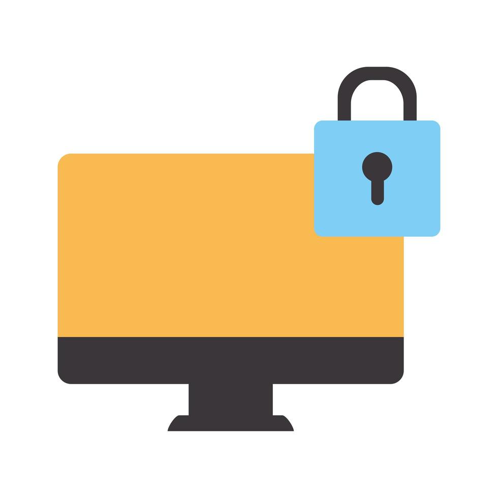 screen with a padlock on a white background vector