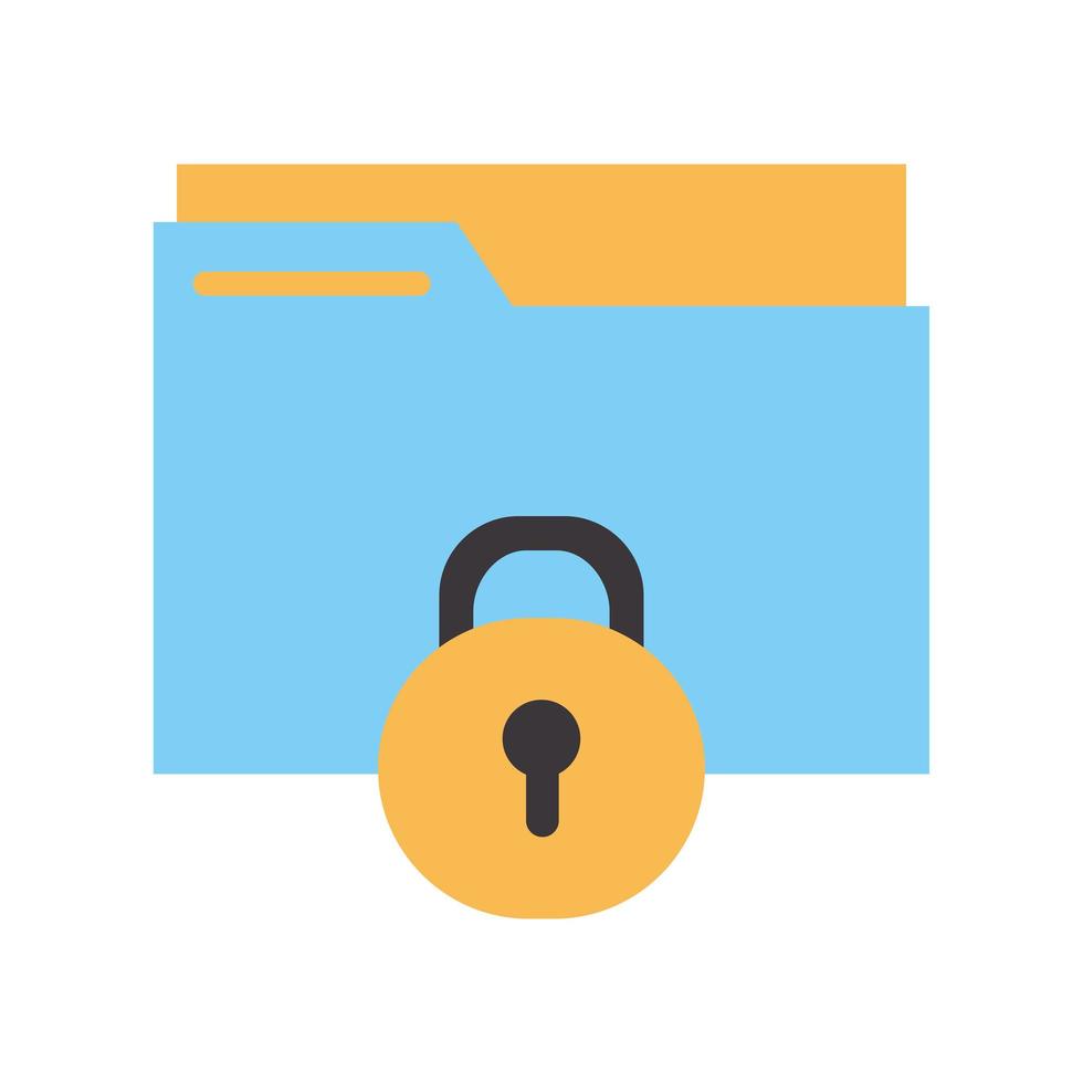 folder with a padlock on a white background vector