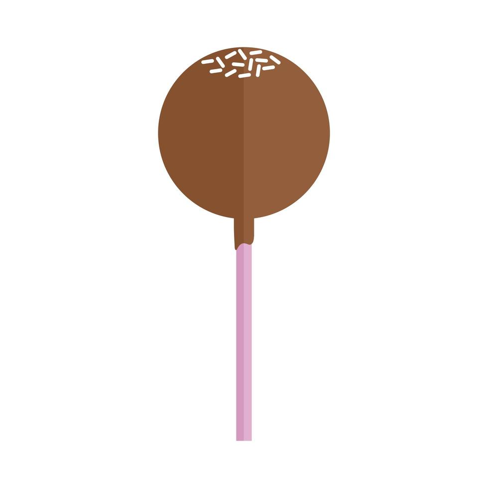 Paleta de chocolate sobre un fondo blanco. vector