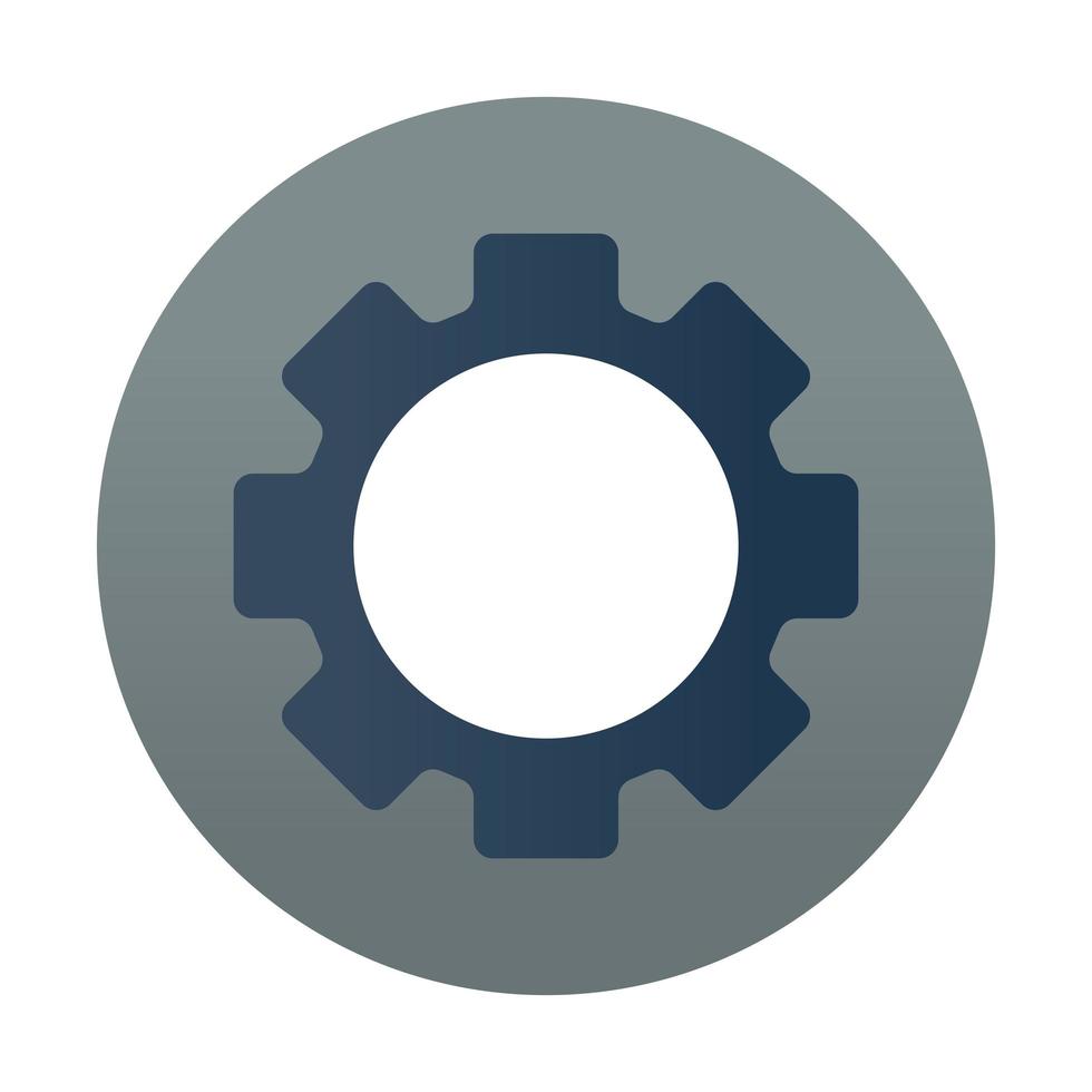settings app inside a bubble with a one gear vector