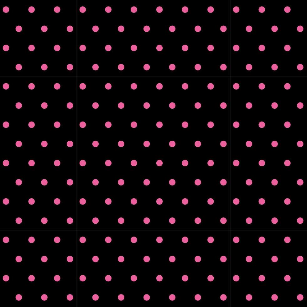 Simply sweet polka dots pattern on black background. Decorating for wrapping paper, fabric, backdrop and etc. vector