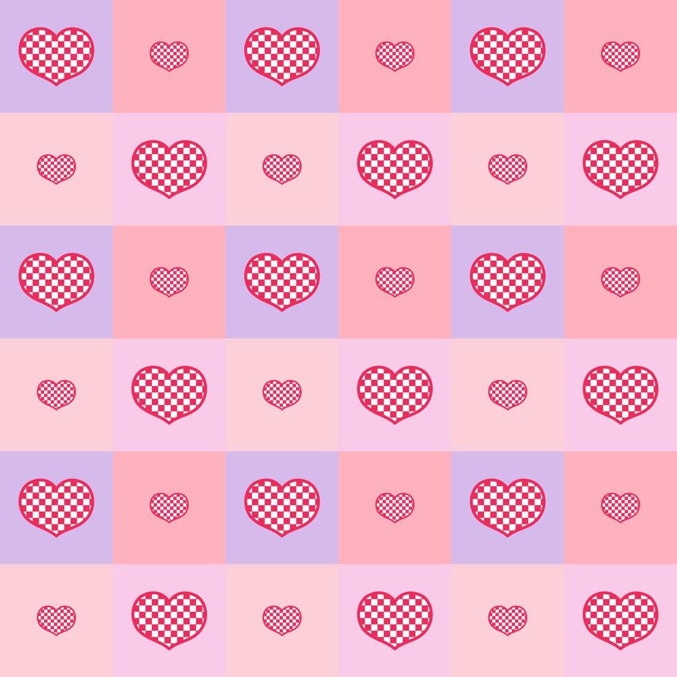 Sweet seamless pattern design of heart shapes in square frame. Decorating for wrapping paper, wallpaper, fabric, backdrop and etc. vector