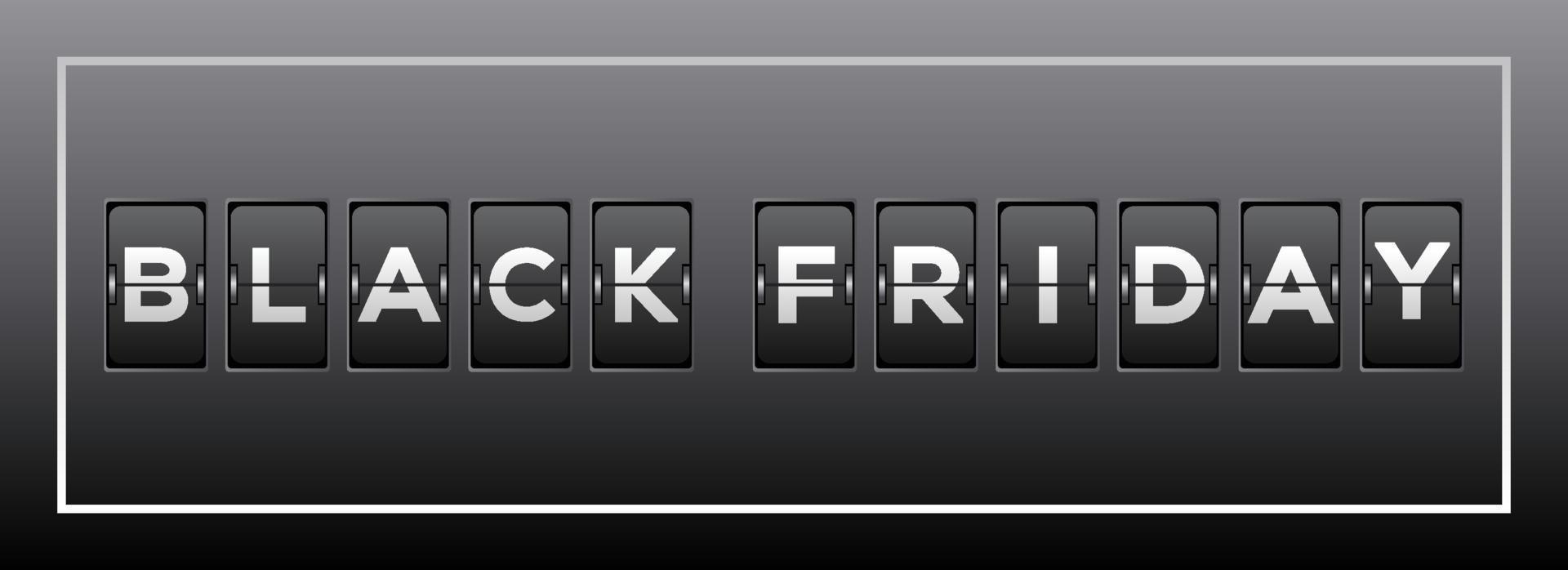 Black Friday Sale. Analog Flip Clock Design vector