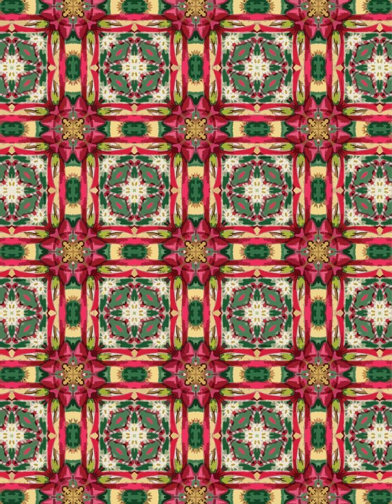 Christmas Pattern with Geometric Motifs vector