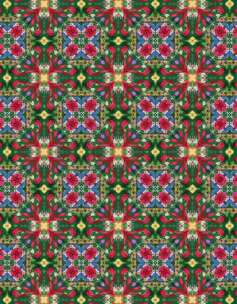 Christmas Pattern with Geometric Motifs vector