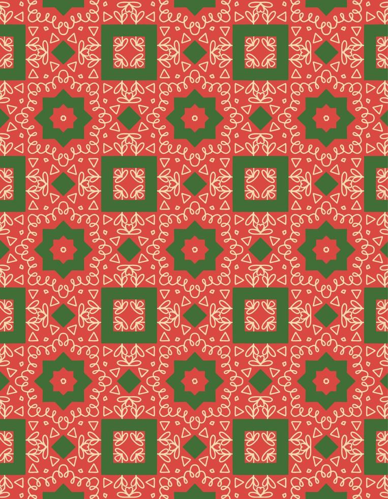 Christmas Pattern with Geometric Motifs vector