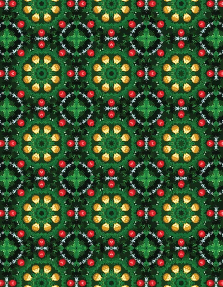 Christmas Pattern with Geometric Motifs vector